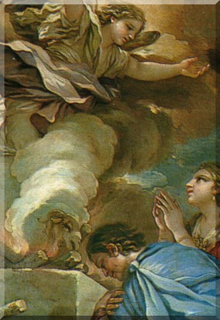 L'Angelo di Dio appare ai genitori di Sansone