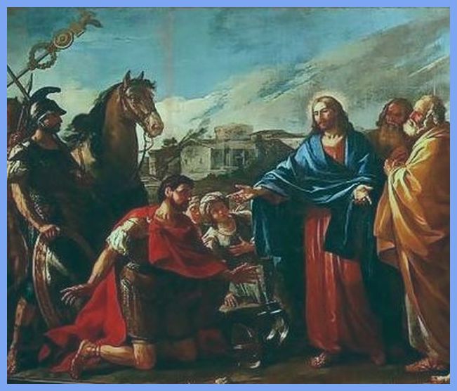 San Pietro e Cornelio, il centurione Romano: lo Spirito Santo scenderà u di lui ancora prima che venga battezzato con l'acqua. 